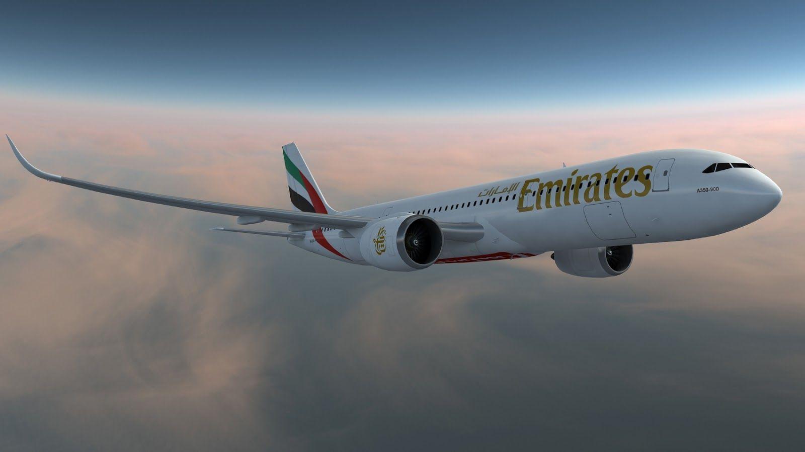Airbus A350 900 Rendering Image Of Emirates Airlines Aircraft
