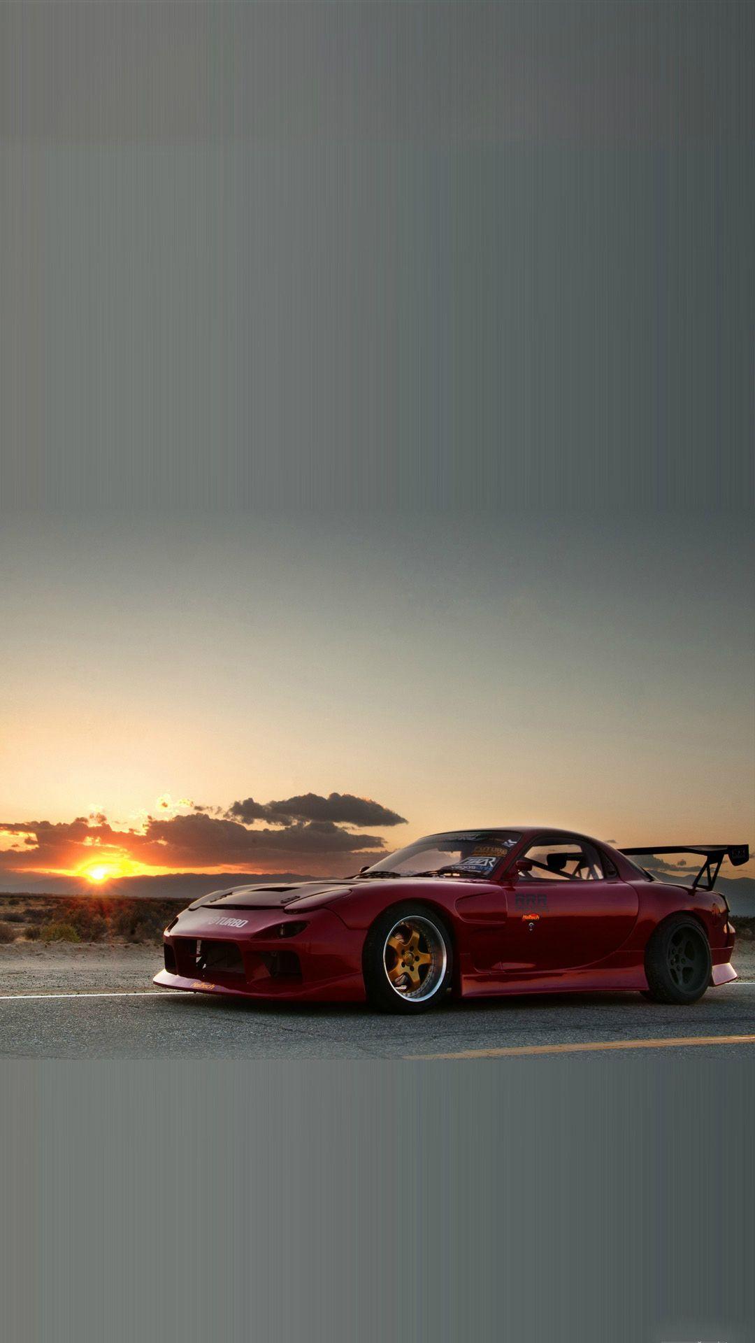 Mazda RX7 Sunset #iPhone #wallpaper. iPhone 6 8 Wallpaper