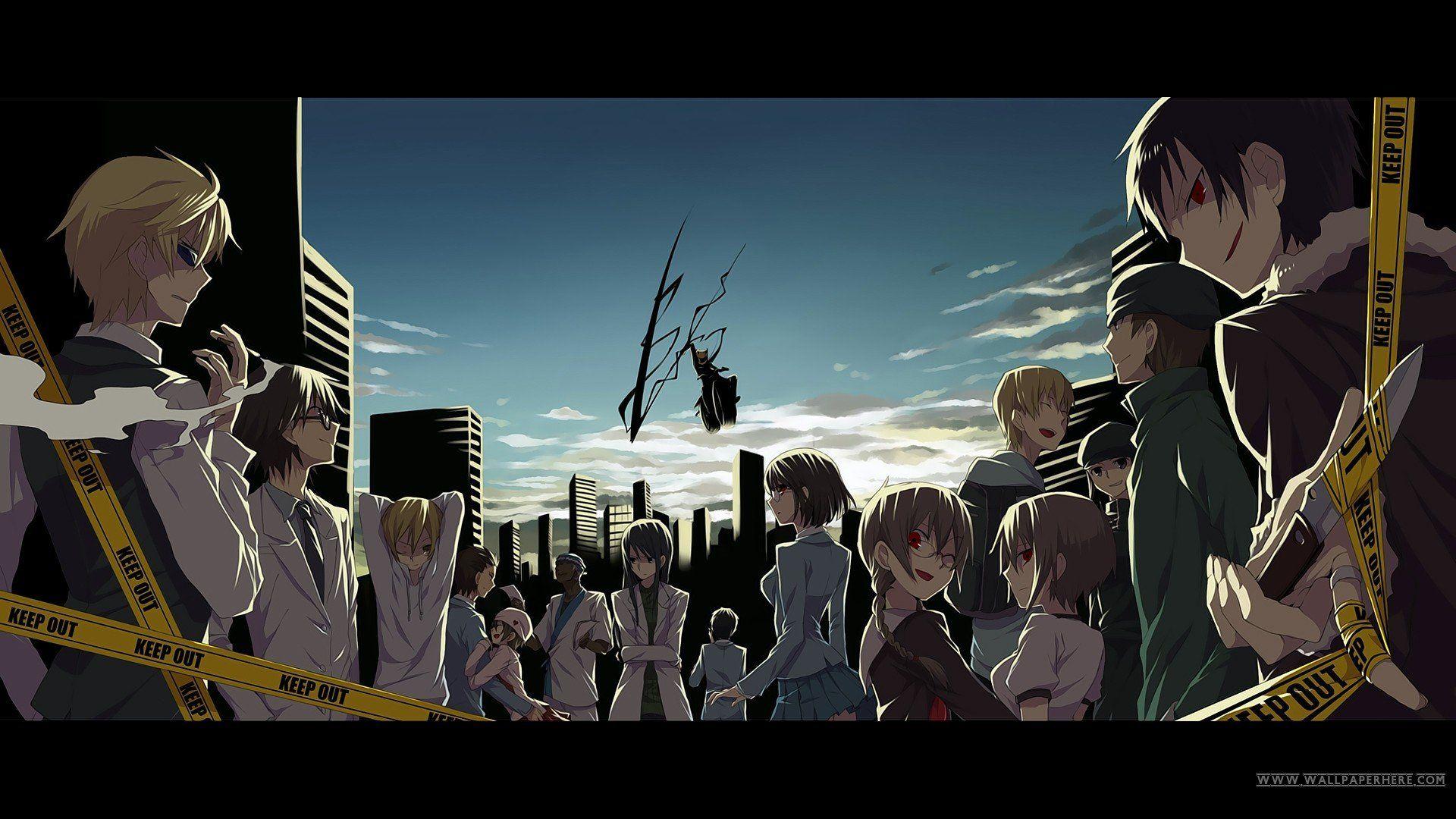Durarara!!, Orihara Izaya, Heiwajima Shizuo, Police tape, Kida