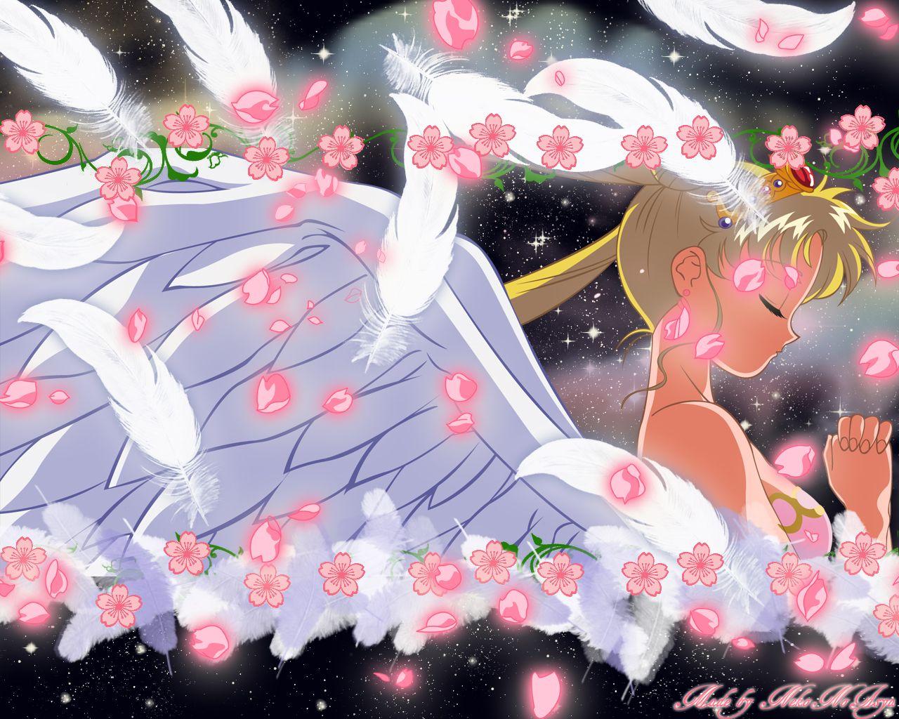 feathers neo queen serenity sailor moon tsukino usagi wings