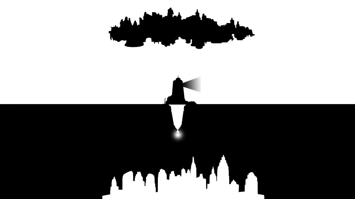 Bioshock Bioshock Infinite BW Lighthouse wallpaperx1080