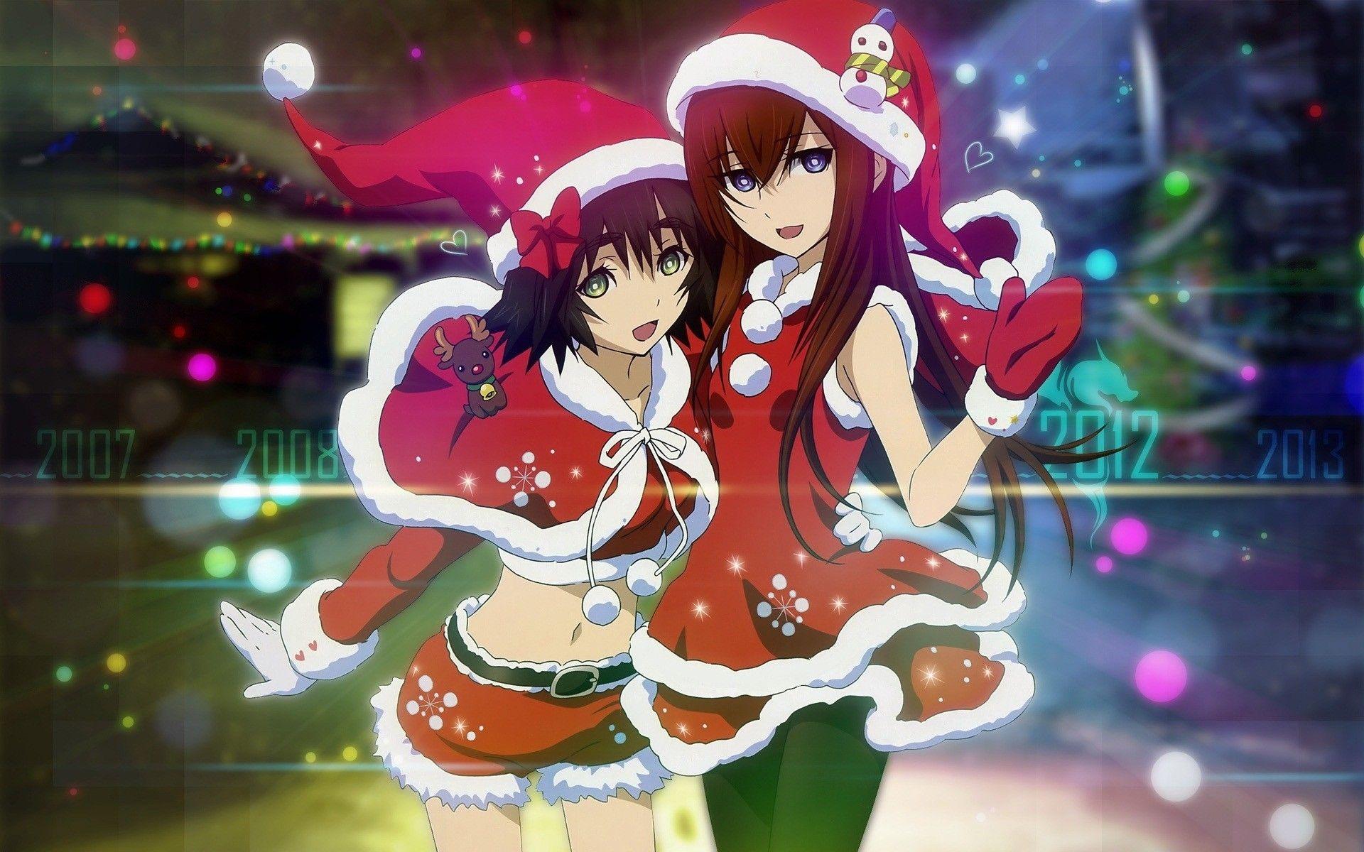 Cute Anime Girl Christmas wallpaper HD. wallpaper.wiki