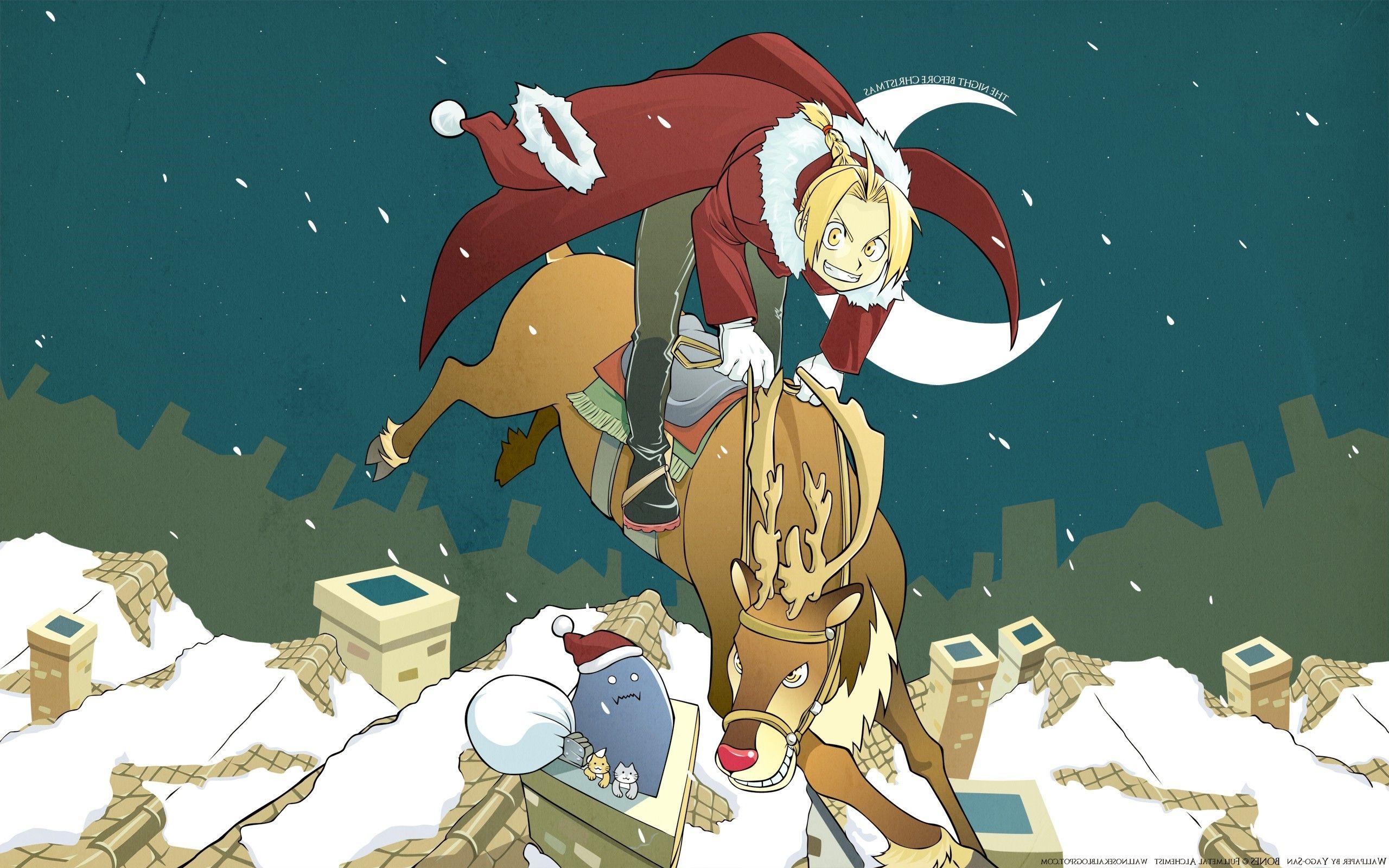 elric edward elric alphonse anime christmas wallpaper and background