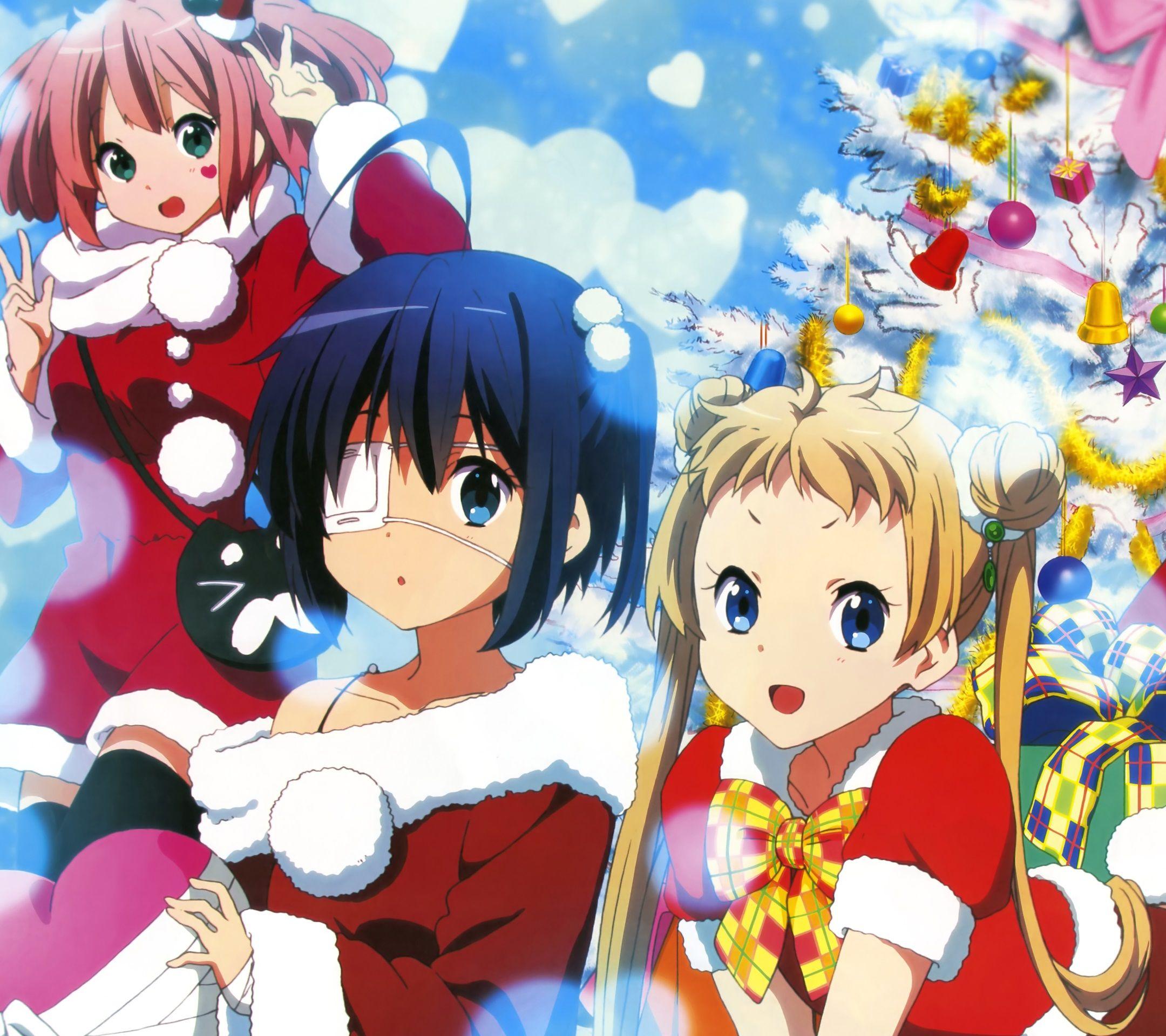 Christmas anime wallpaper for iPhone Android and smartphones