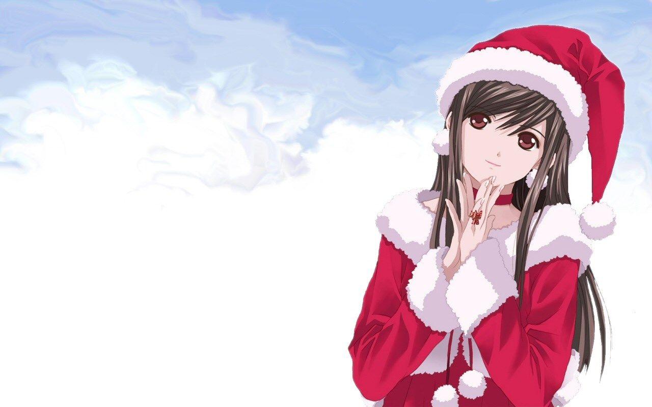 Anime Girl Christmas Wallpaper gambar ke 6