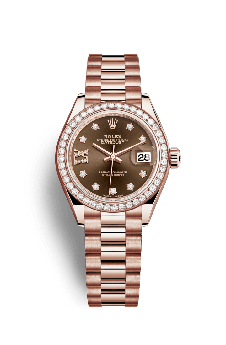 Rolex Lady Datejust 28 Watch: 18 Ct Everose Gold