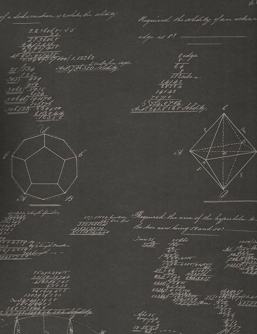 Andrew Martin Navigator Pythagoras Wallpaper Charcoal. Andrew