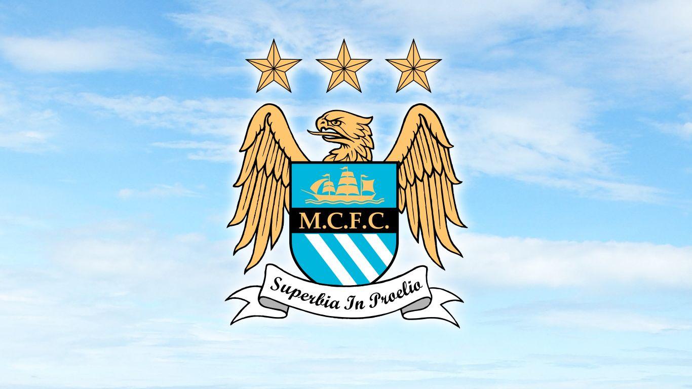 1366x768px Manchester City Logo Wallpaper