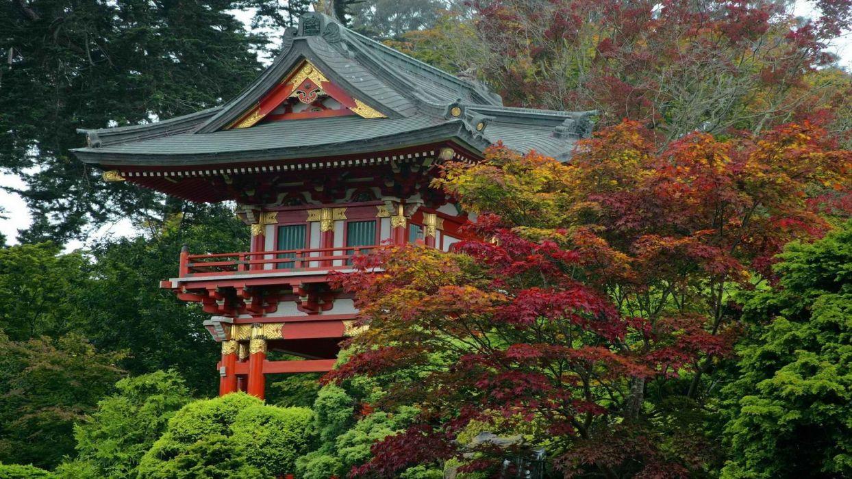 Tea garden Japanese California San Francisco gate temples wallpaper