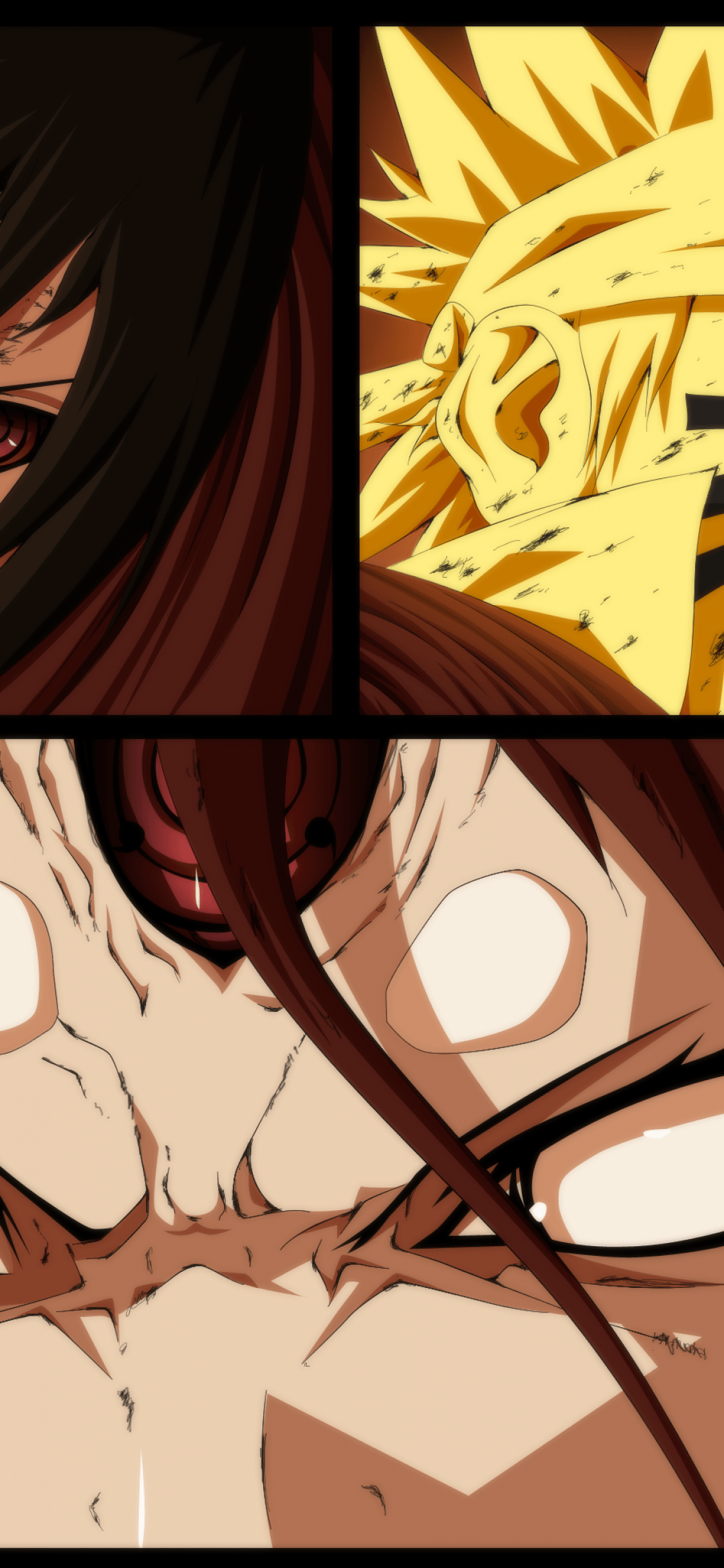 Download 1125x2436 Uchiha Sasuke, Uzumaki Naruto, Kaguya Otsutsuki