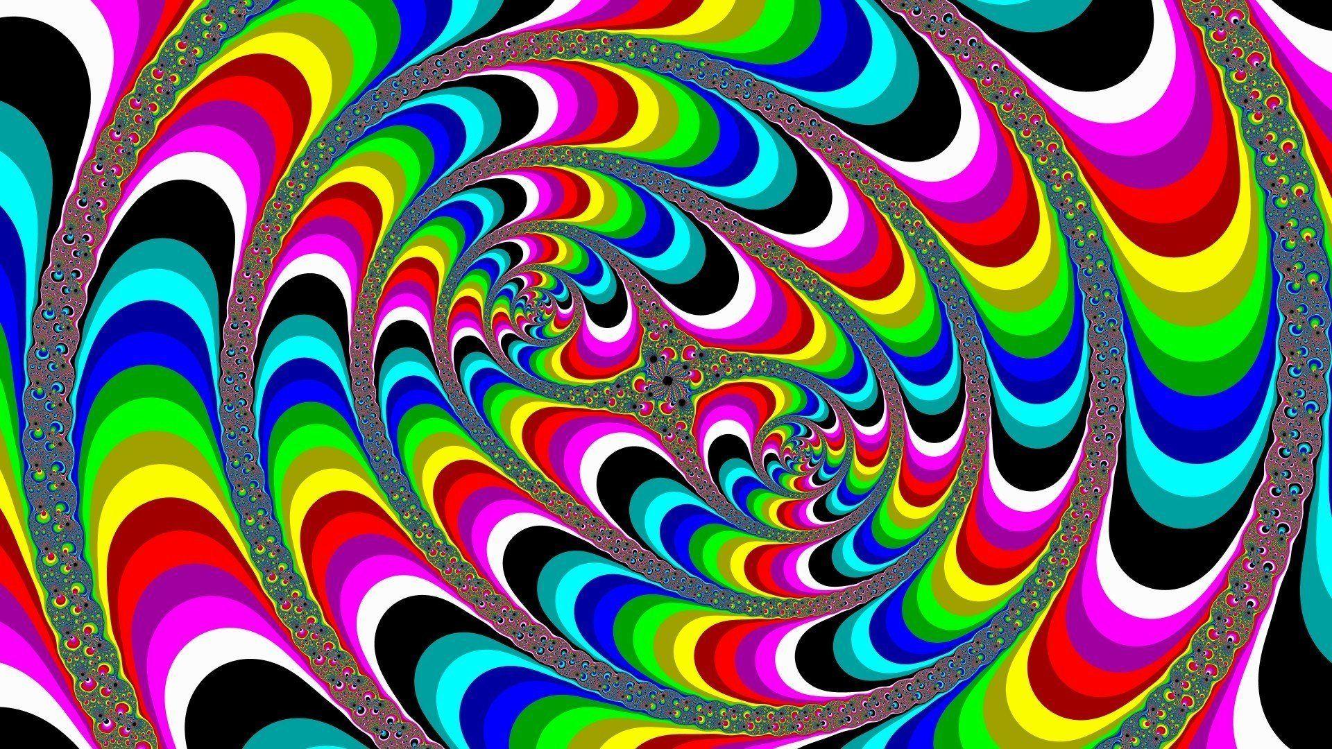 abstract illusion flowers line hallucination HD wallpaper