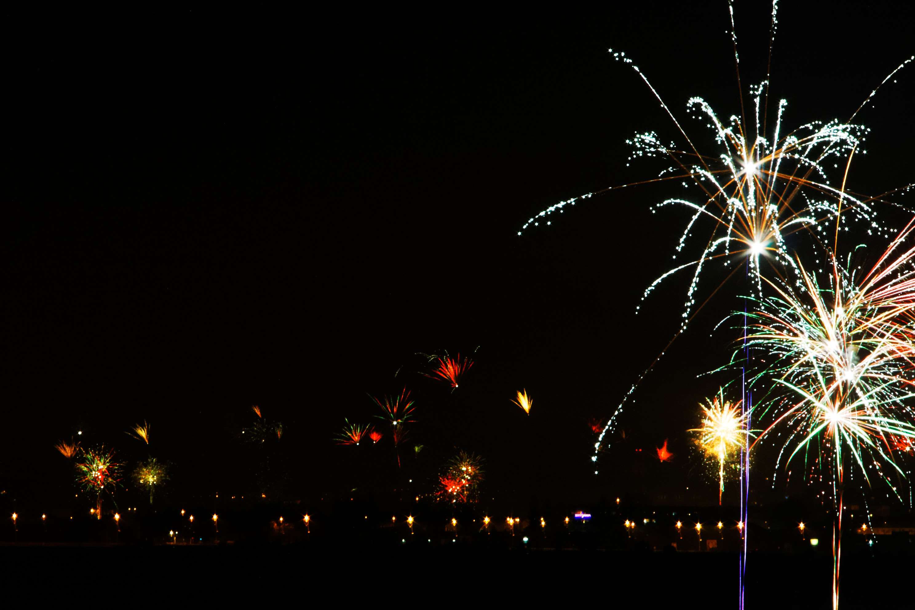 fireworks, night, theme new year wallpaper and background