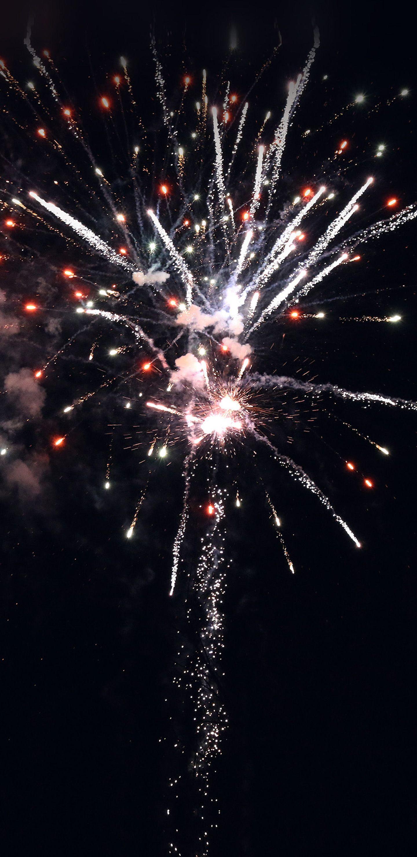 firework t night sky city pty Samsung Galaxy S9 Wallpaper HD