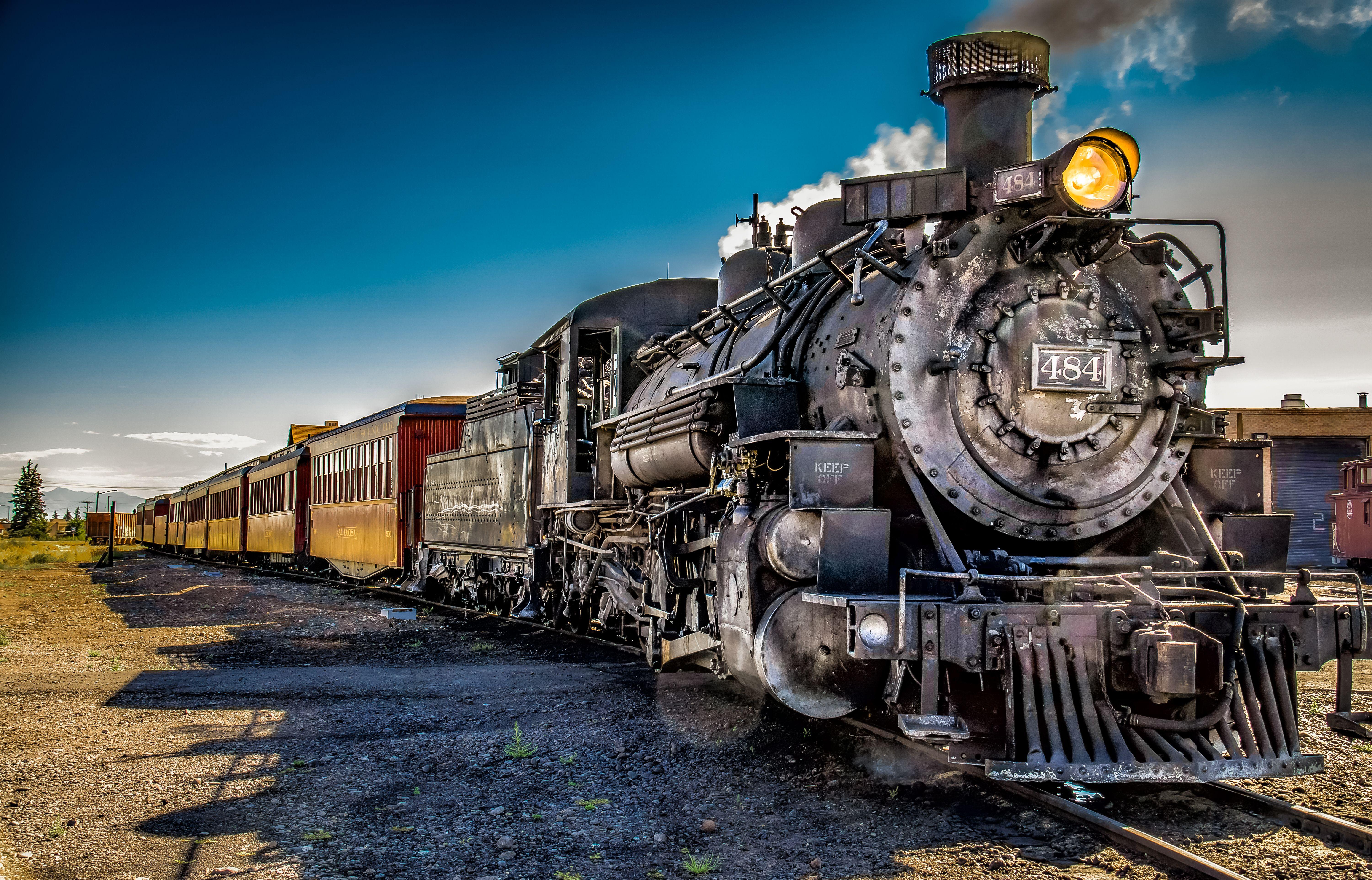 Супер паровоз. Железная дорога Steam Train Retro. Паровоз. Красивый паровоз. Старинный паровоз.