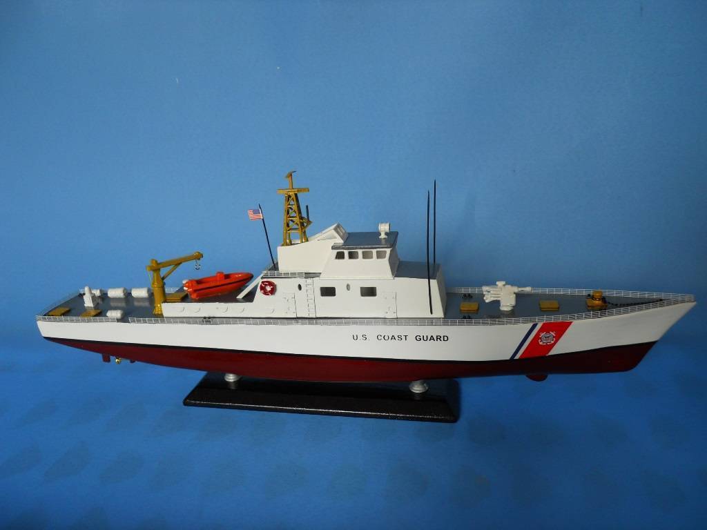 Wooden United States Coast Guard USCG Coastal Patrol Model Boat