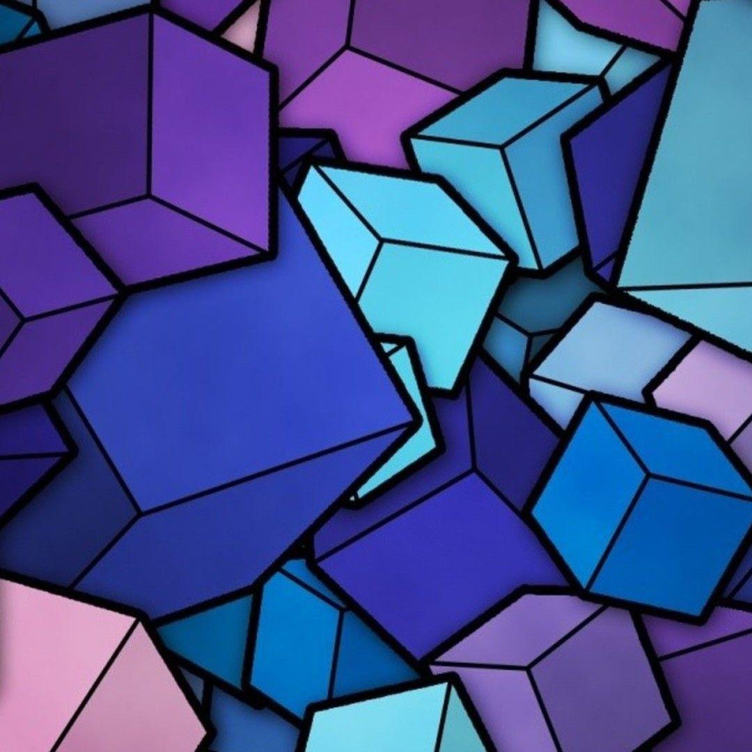 Abstract Blue Cyan Purple Cubes HD Wallpapers