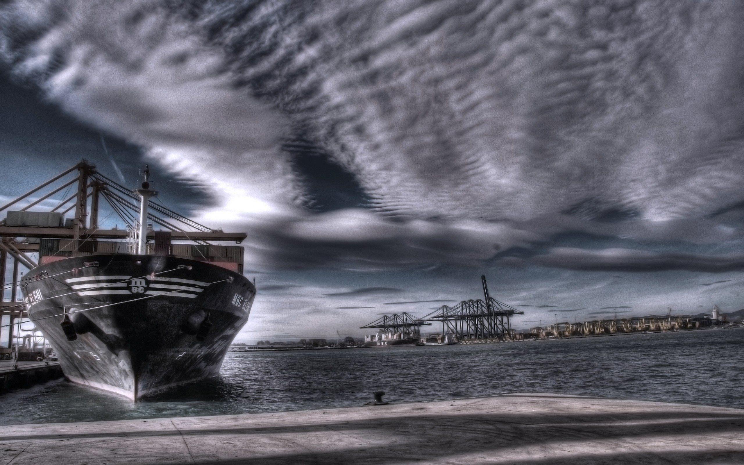Download wallpaper eleni, msc, a container ship, port, hdr