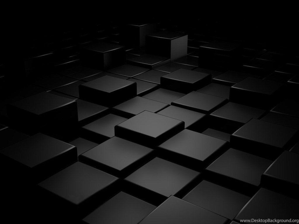 Black Wallpaper 3D Cubes Desktop Background