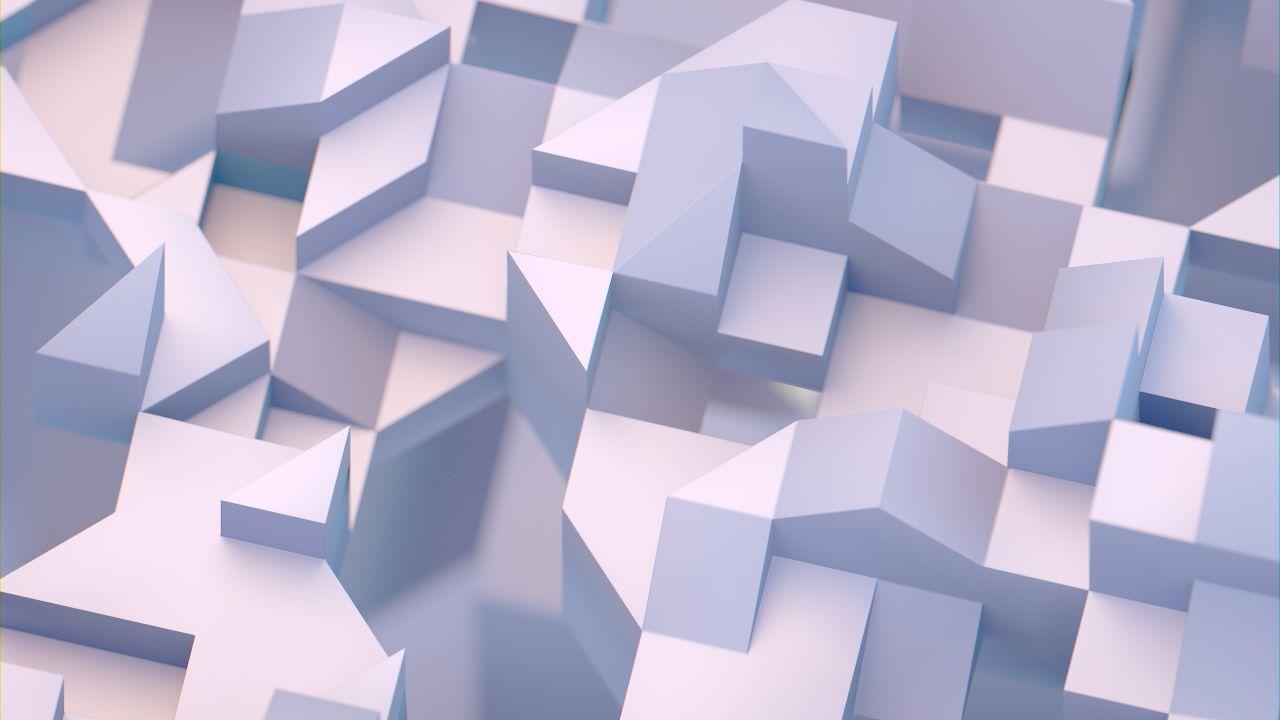 Wallpaper 3D, Cubes, White, HD, Abstract