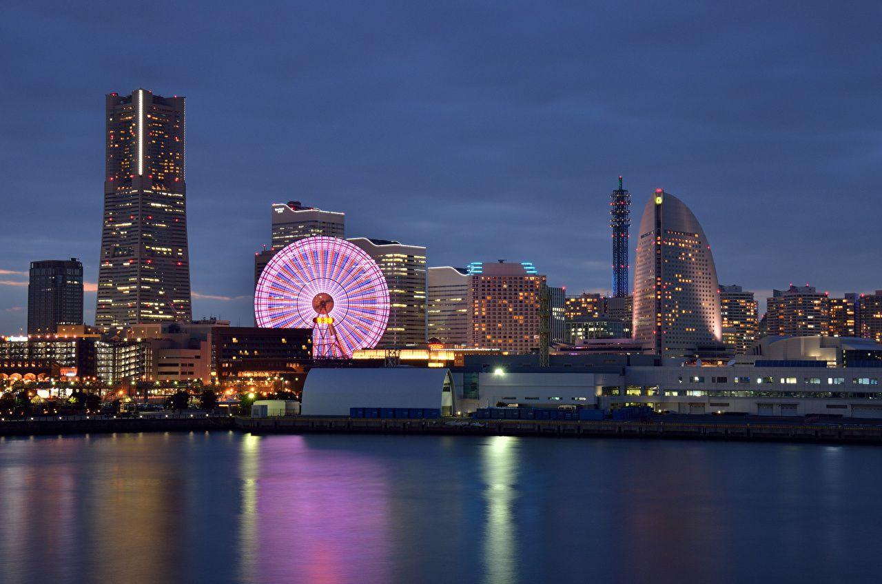 Photos Japan Yokohama Ferris wheel Cities Houses