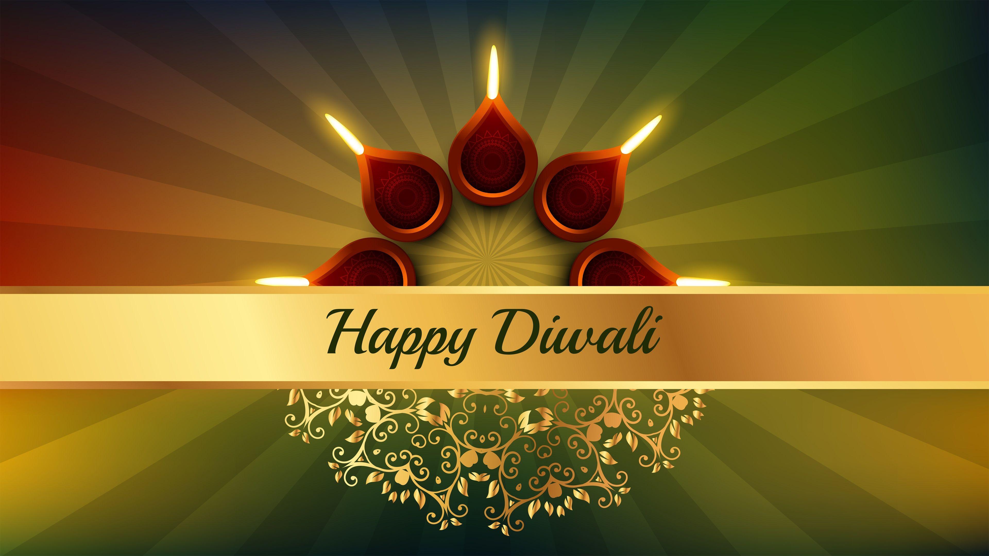 Wallpaper Happy Diwali, Indian Festivals, 4K, Celebrations