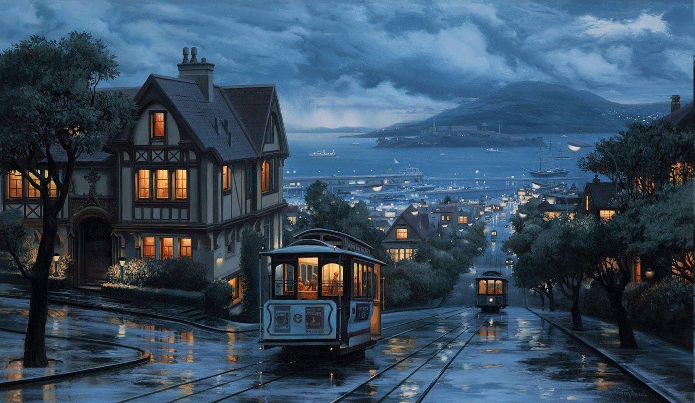 landscape, City, Coast, Street, San Francisco, Rain Wallpaper HD