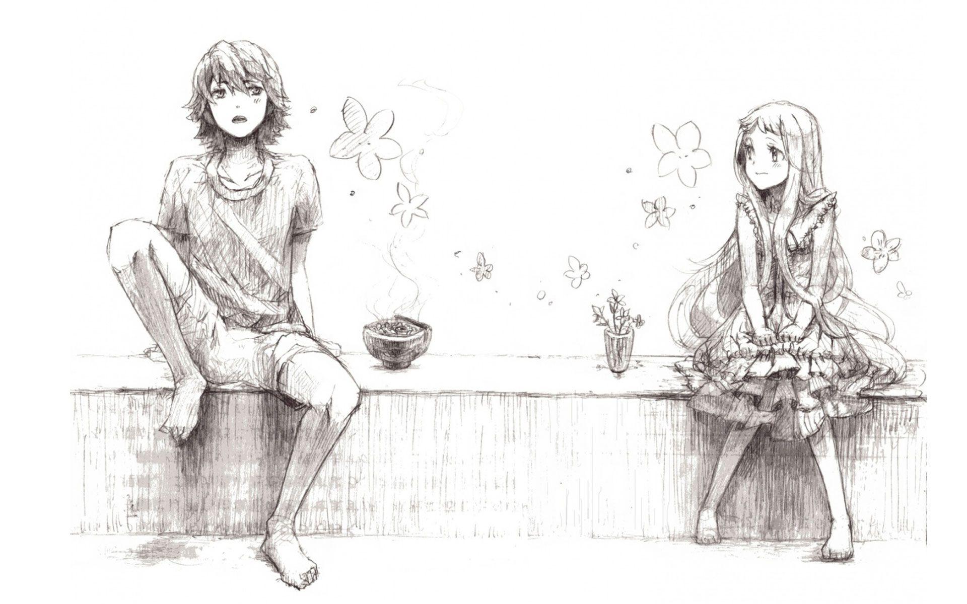 Cute love drawings pencil art. HD romantic sketch wallpaper
