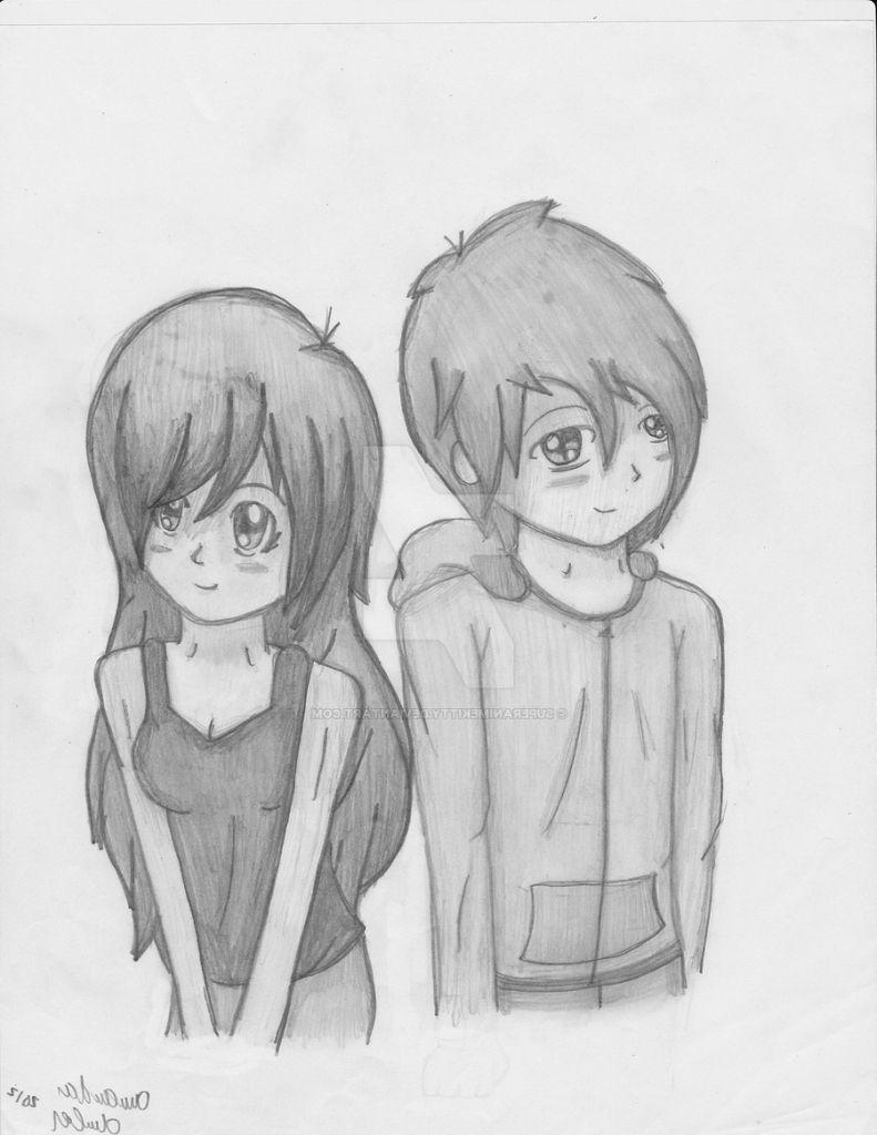 Cute Sketches Of Boy And Girl Cute Drawings Of Girls Wallpaper Of