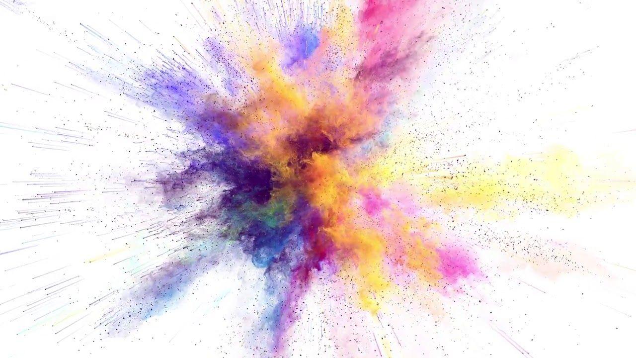 FREE 4K Color Explosion on WHITE Background Effects