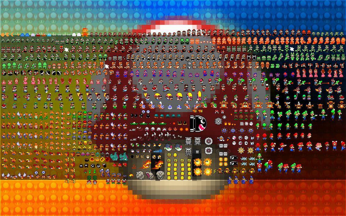 Pixel Mario Characters HD Wallpaper, Background Image