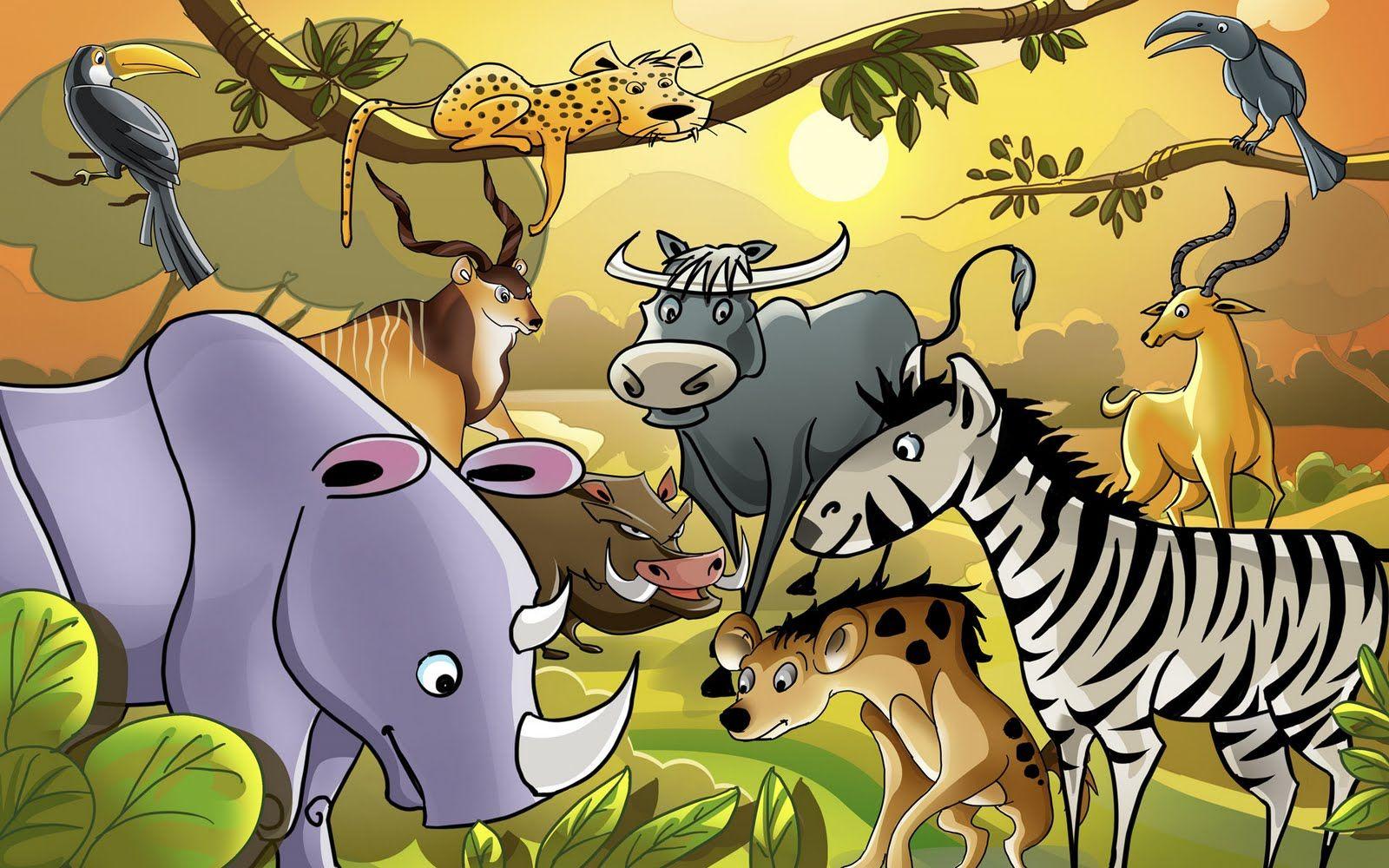 Cartoon Zoo Animal Wallpaper