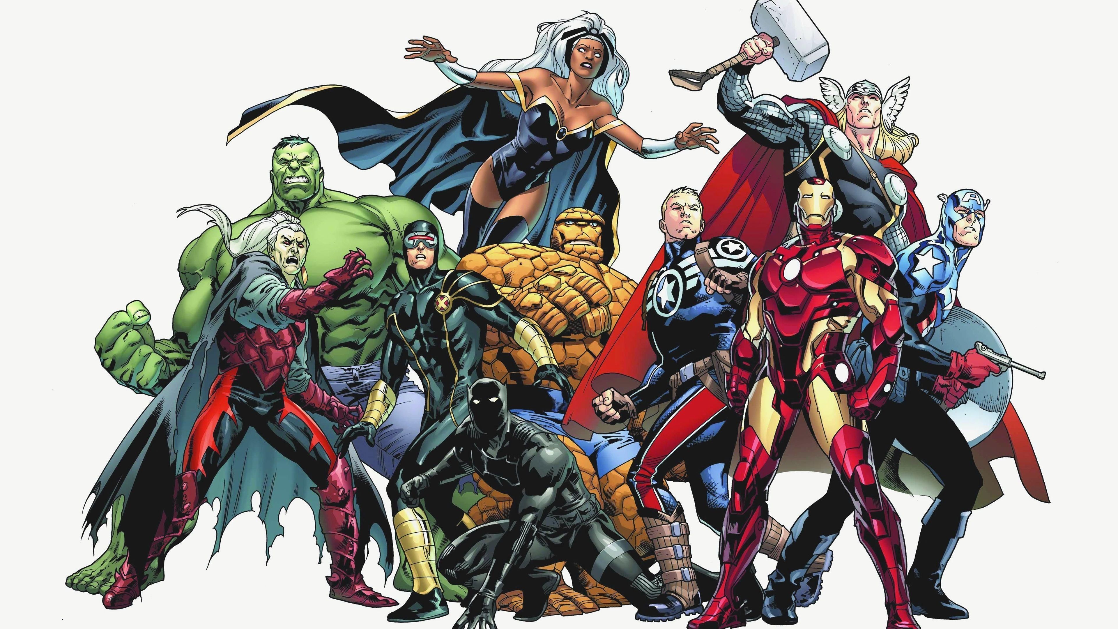 4K Marvel Characters Widescreen Wallpaper 37995