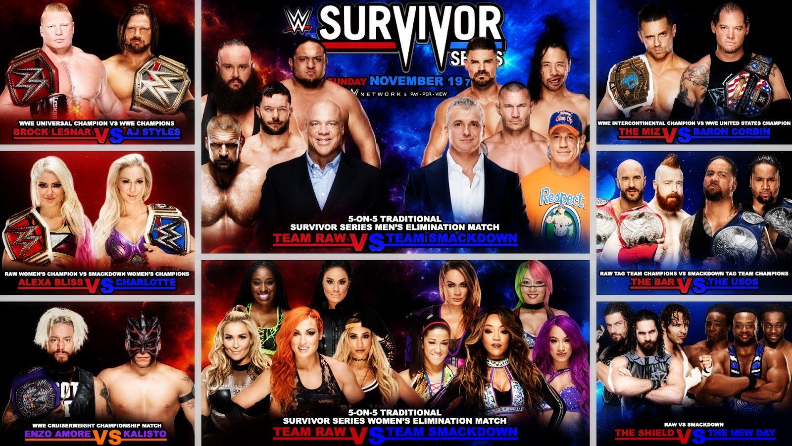 WWE Survivor Series 2017. WWE Match Cards Wallpaper