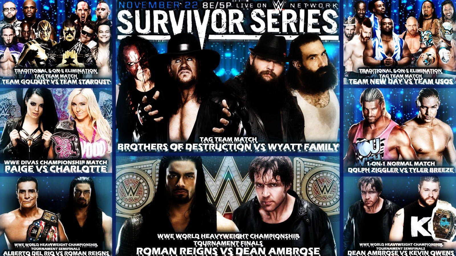 WWE Survivor Series 2015. WWE Match Cards Wallpaper