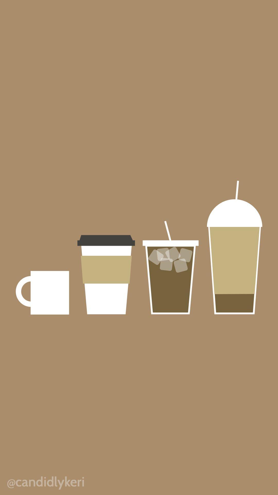 Cute cartoon coffee, latte, iced coffee wallpaper you can download