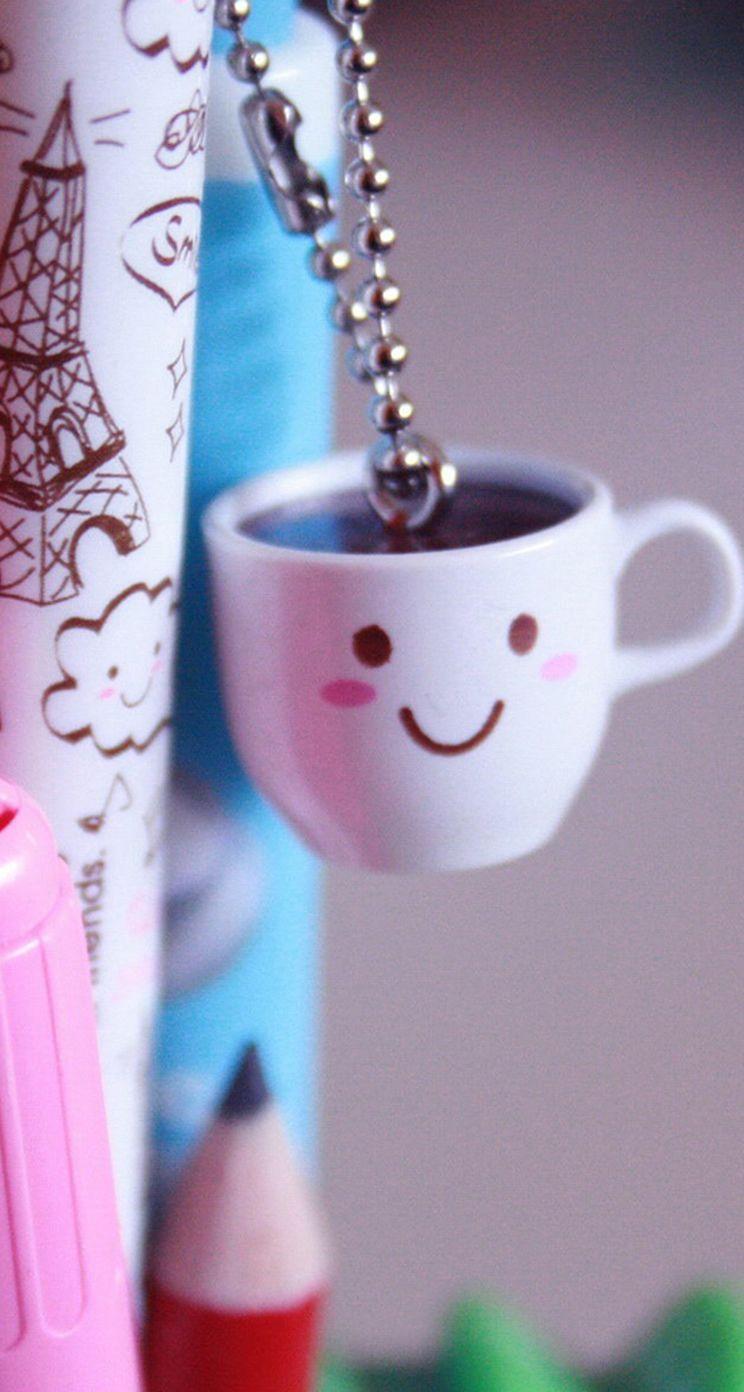 Cute Coffee Cup Beside Pen iPhone se Wallpaper Download. iPhone