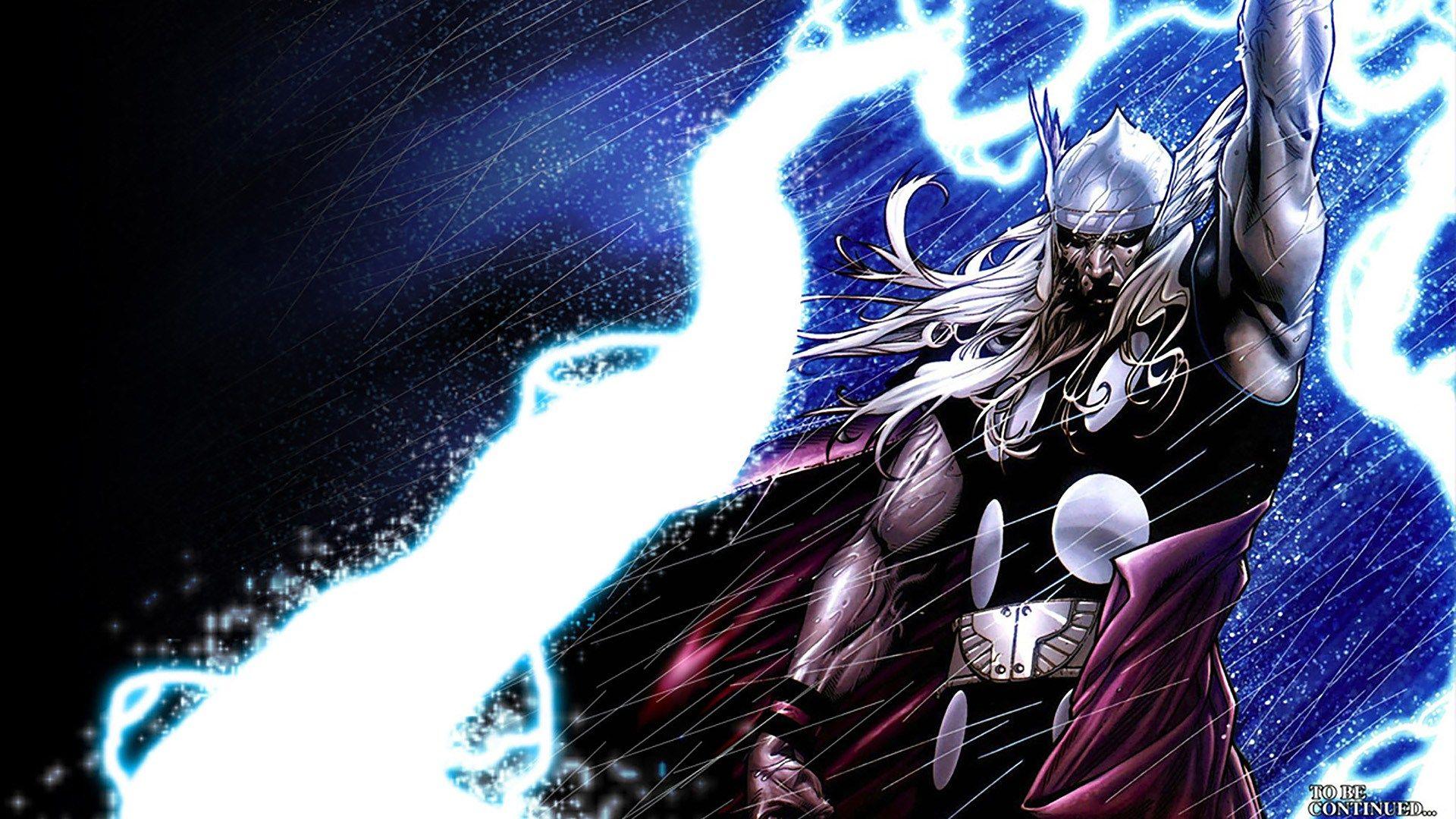 Lightning, Marvel, Mjolnir, Superhero, Thor HD Wallpaper