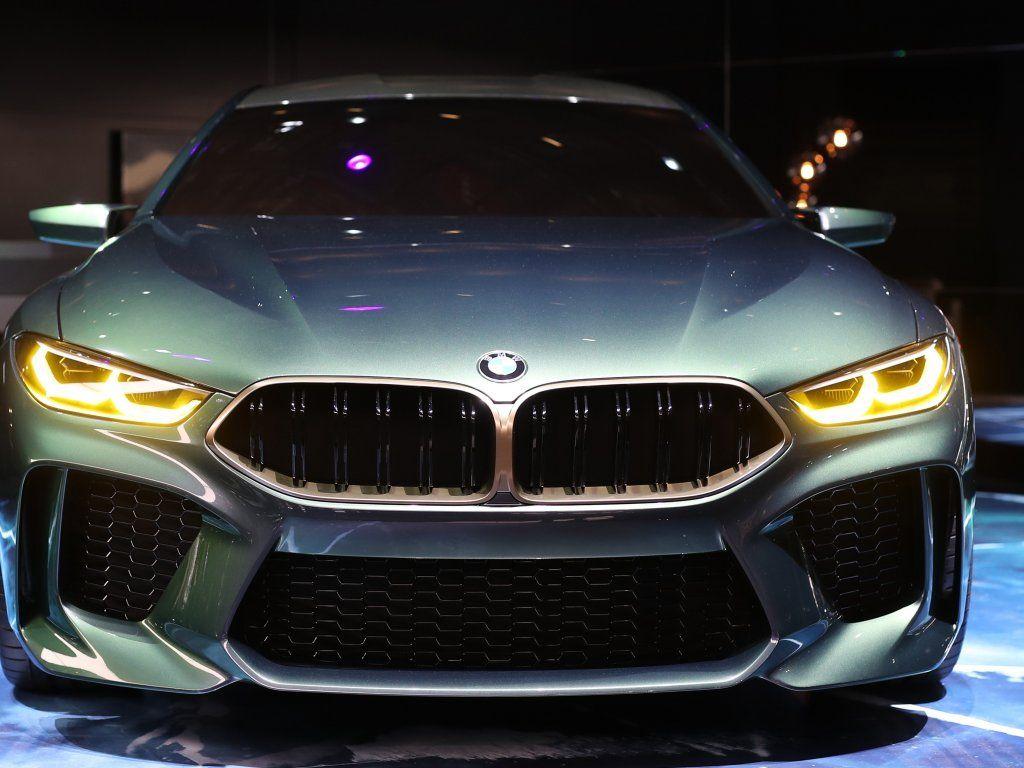 Front, headlight, 2018 car, Bmw m8 gran coupe, auto show wallpapers