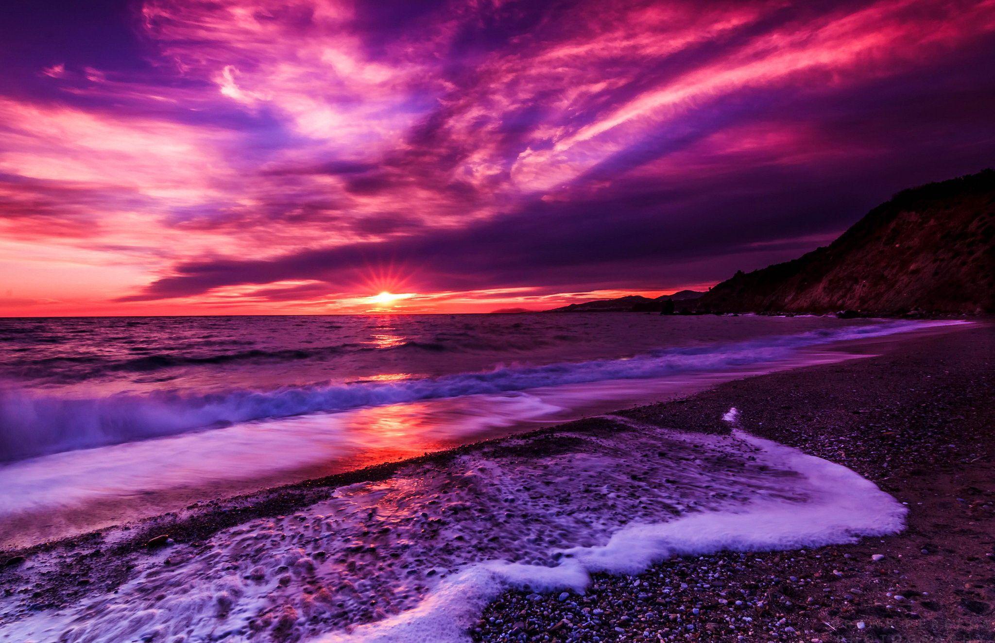 Sunset Wallpaper 4K Lake Dusk Purple sky 329