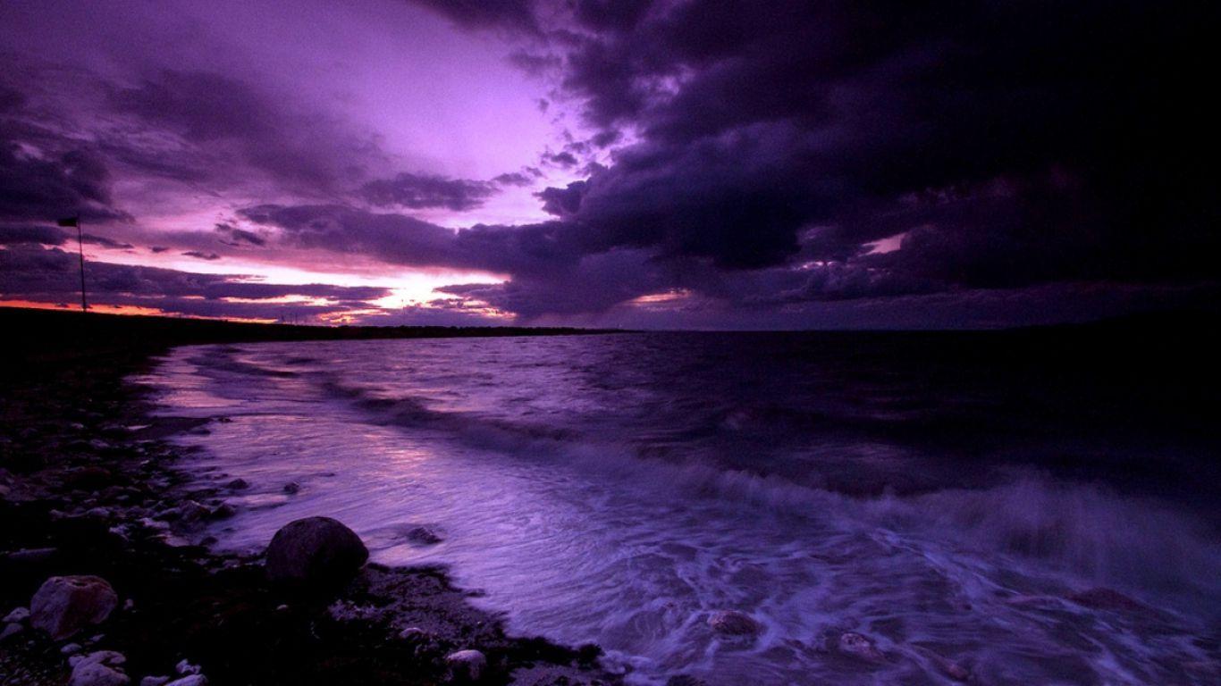 Dark Purple Sunset Beautiful Wallpaper iWallHD
