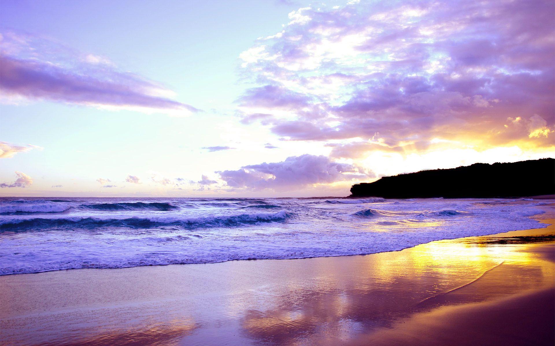 Beach Purple Sunset HD Desktop Wallpaper, Instagram photo