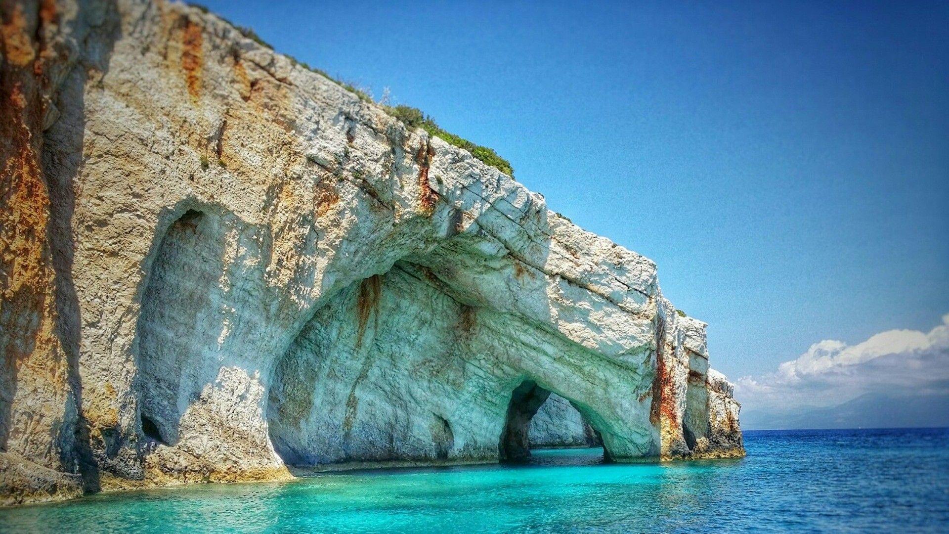 Blue Caves Zakynthos Island Greece Background Wallpaper 27150
