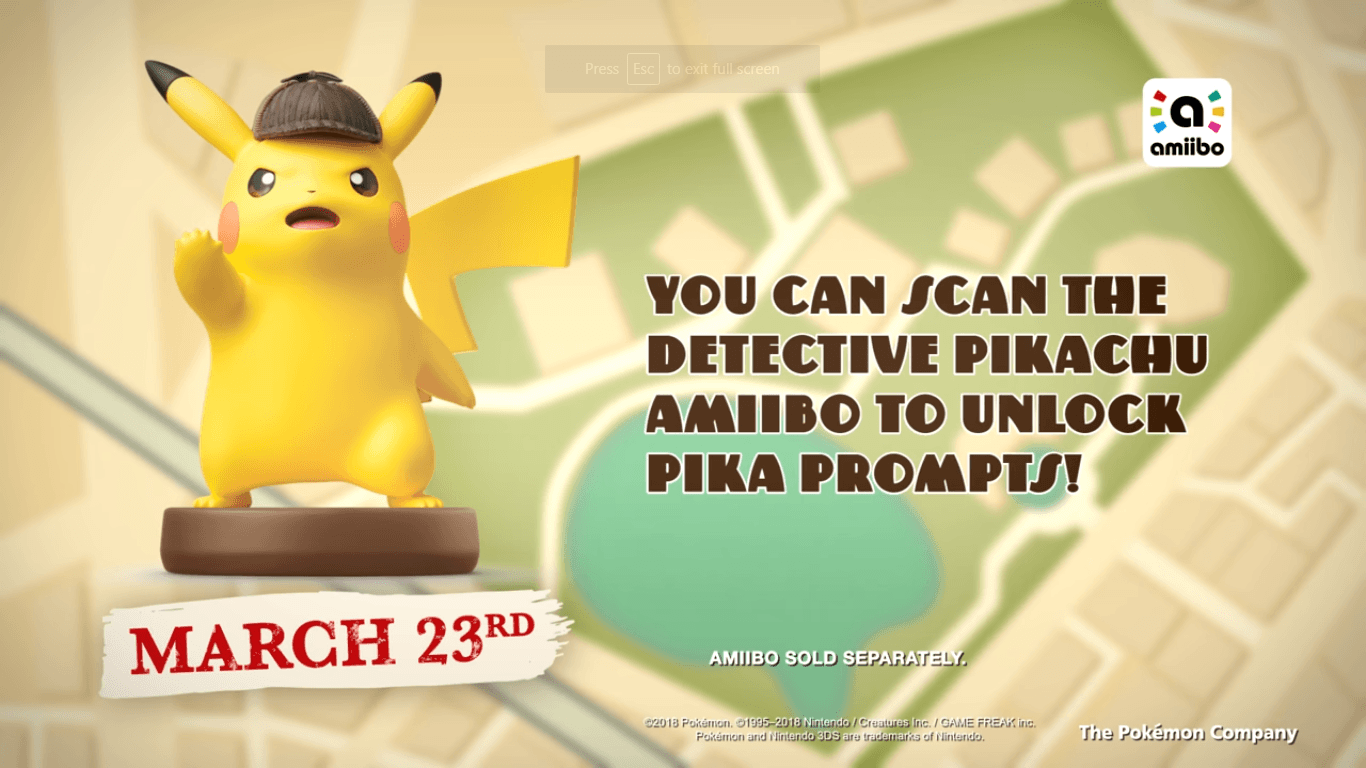 Detective Pikachu Amiibo Unlocks Pika Prompts Faster In Game