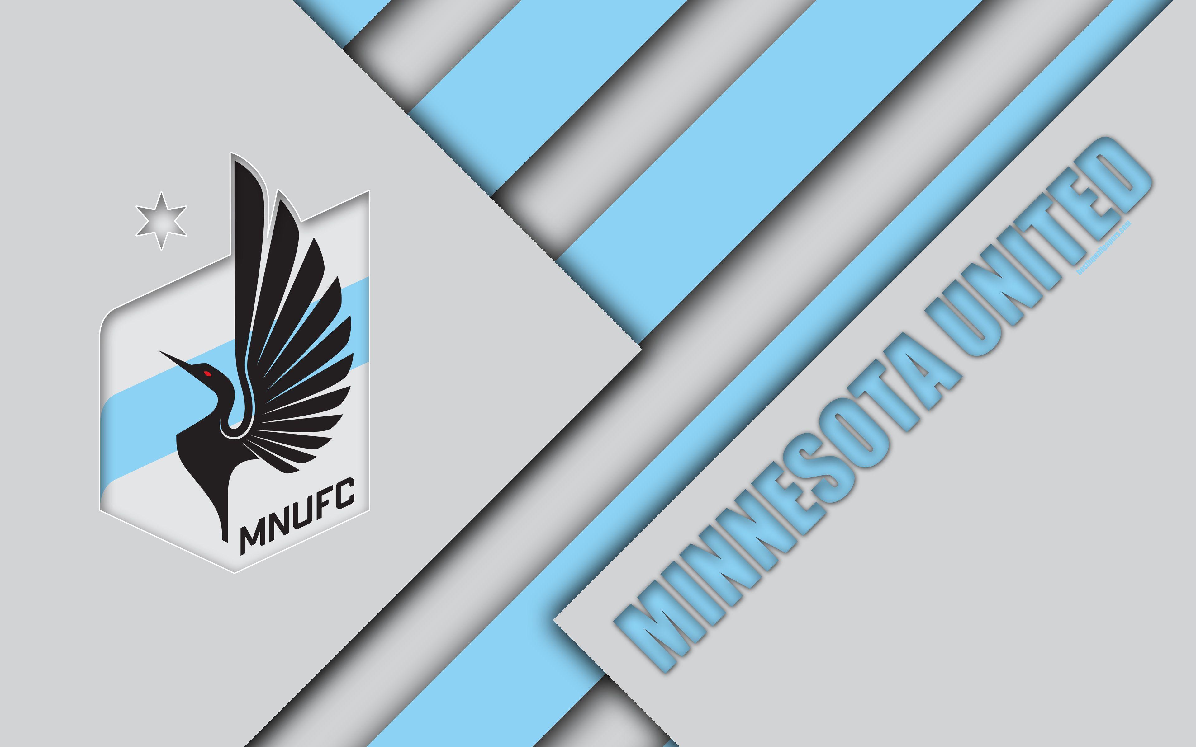 Download wallpaper Minnesota United FC, material design, 4k, logo