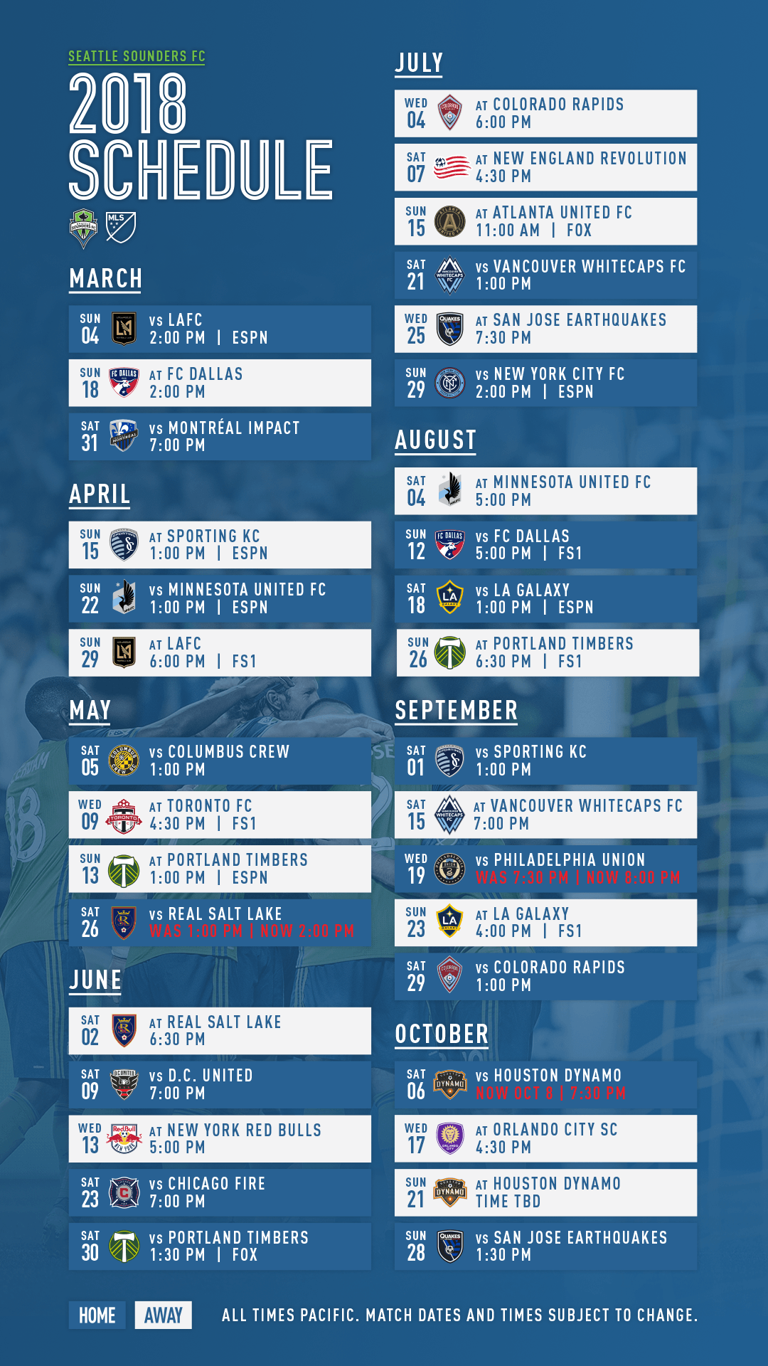 Sounders FC 2018 Schedule Wallpaper. Seattle Sounders FC