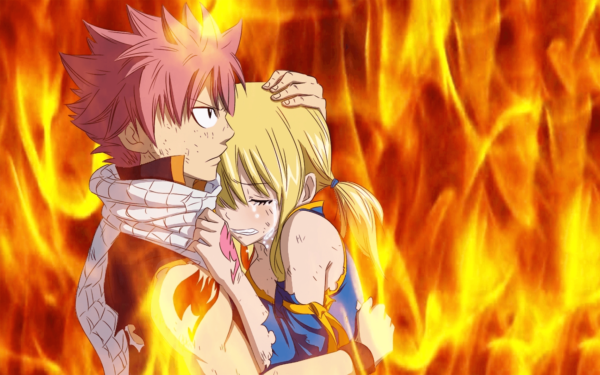 Download 1920x1200 Lucy Heartfilia, Tears, Crying, Natsu Dragneel