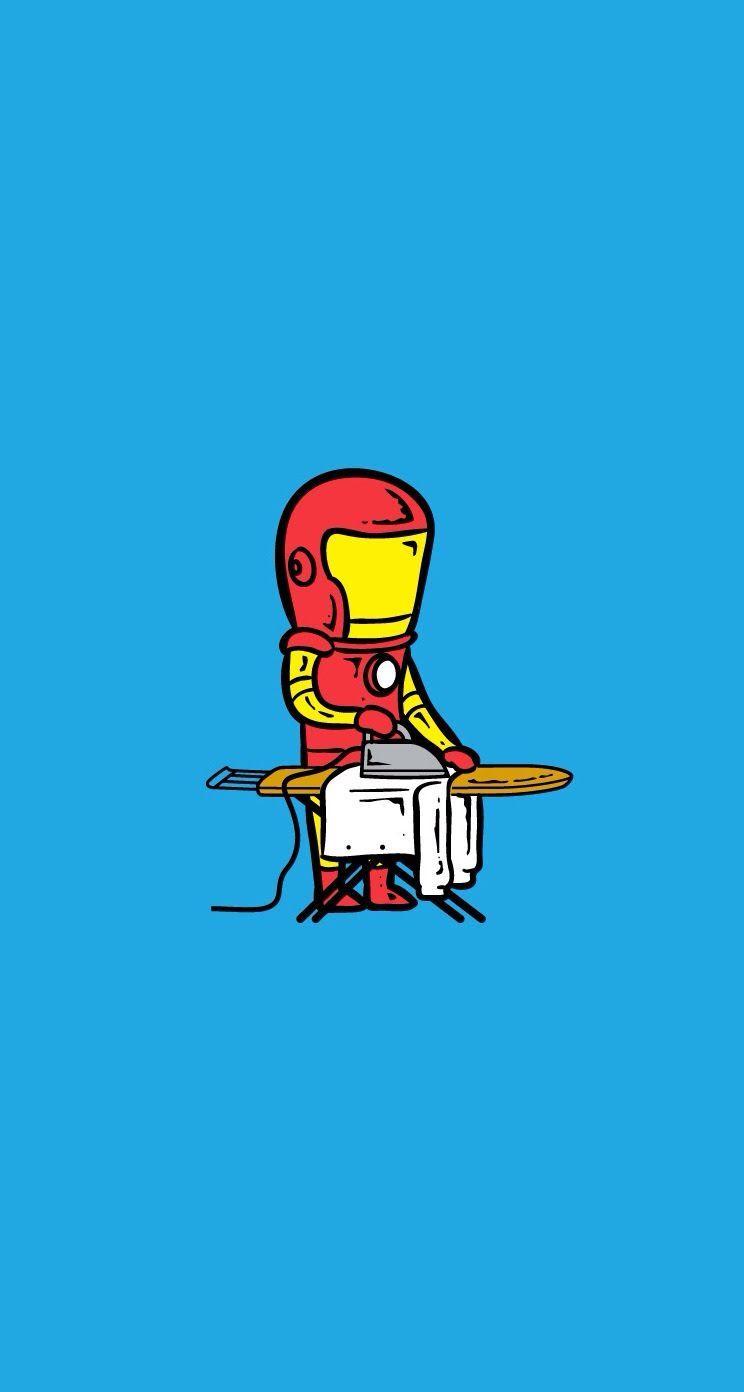Iron Man Maid ironing for his girlfriend. Download all Superheroes