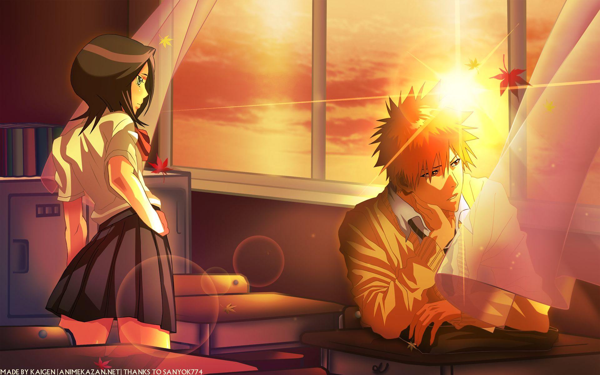 Bleach, Kurosaki Ichigo, classroom, Kuchiki Rukia wallpaper