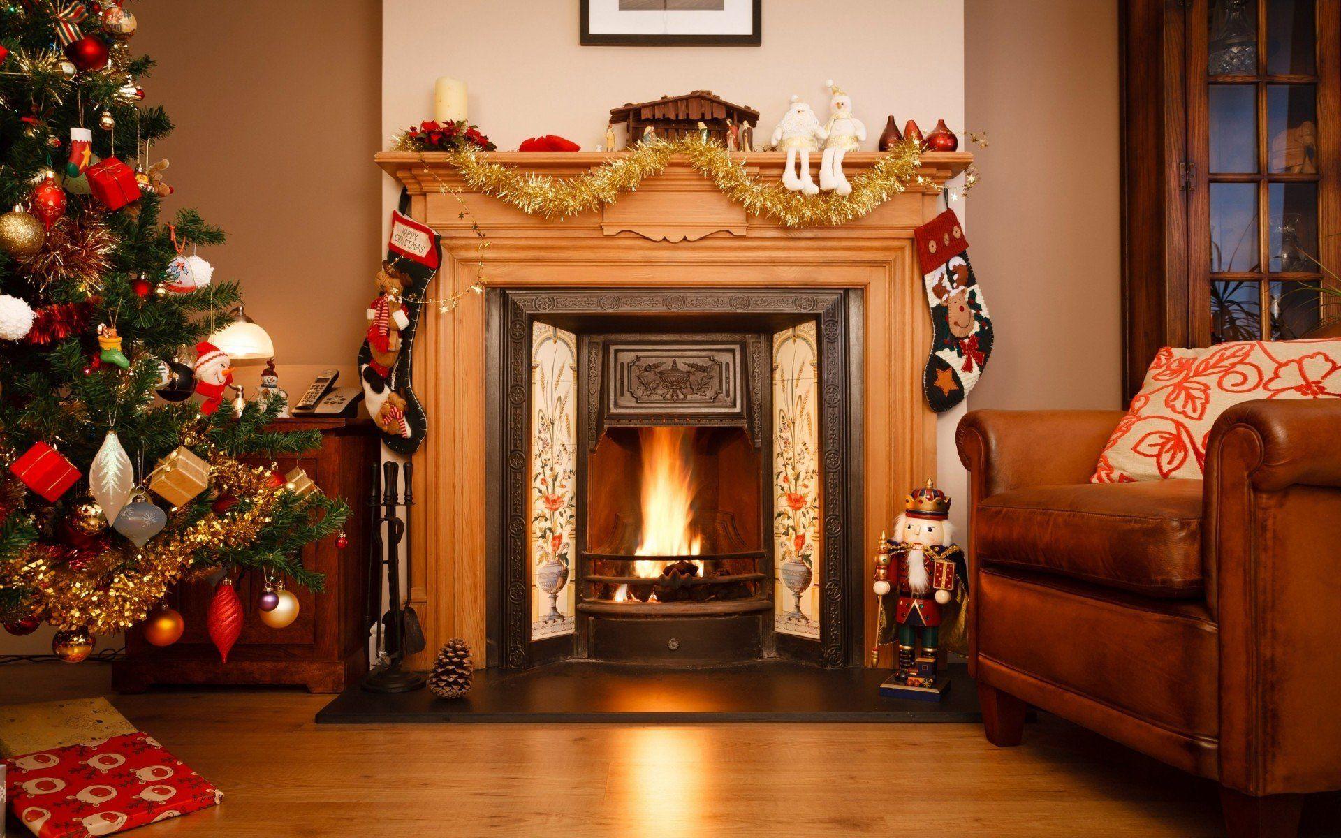 christmas tree beauty christmas new year room fireplace fire spruce