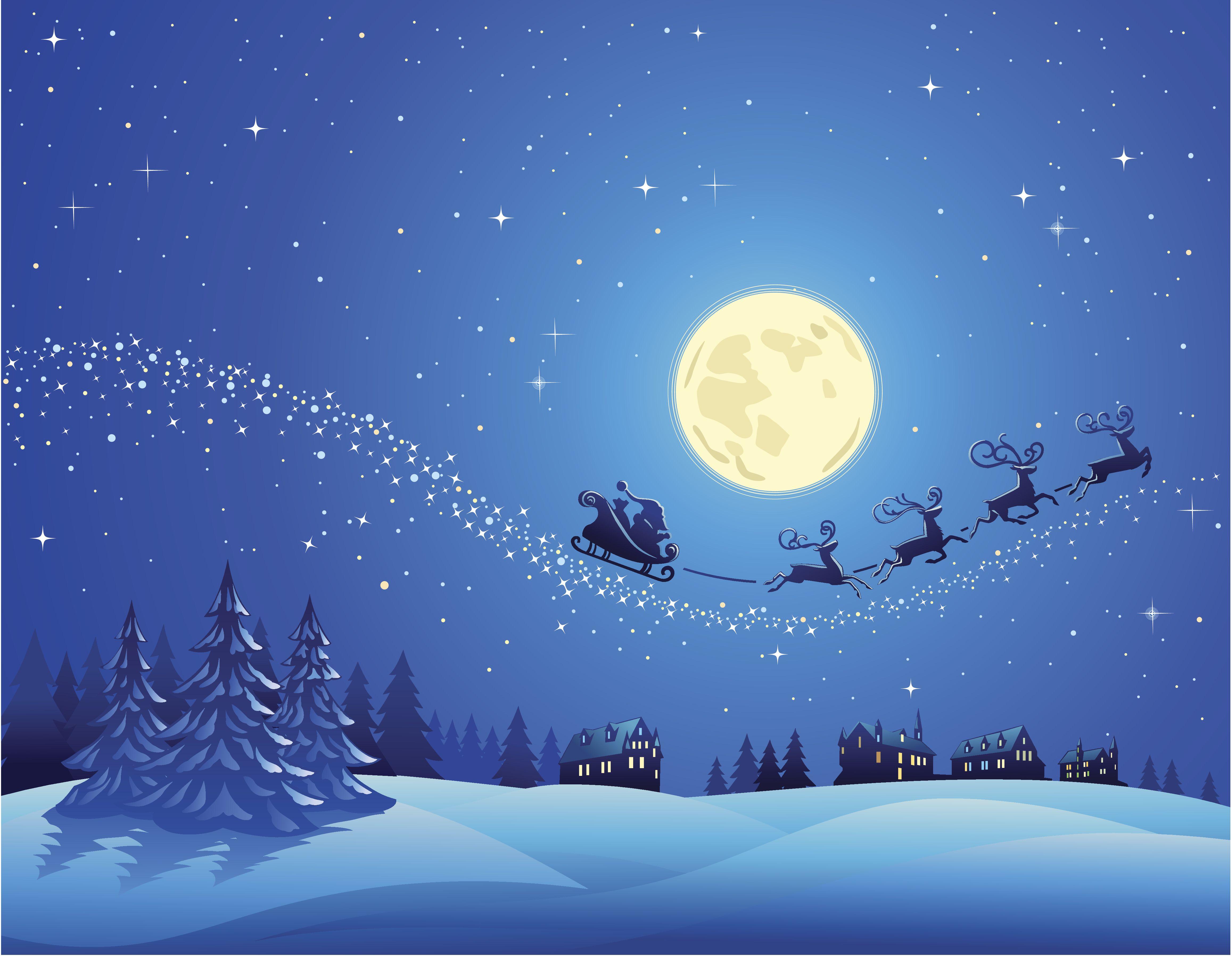 Santa Sleigh Into the Christmas Sky -To order this backdrop go to